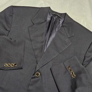 Canali Italy 100% Wool Dark Navy 1 Piece Suit Blazer‎ 54L 13320/00 Gold Buttons